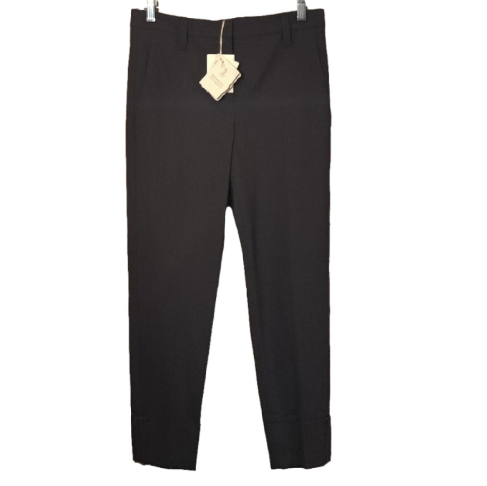 Brunello Cucinelli Gray Ankle Cropped Pants